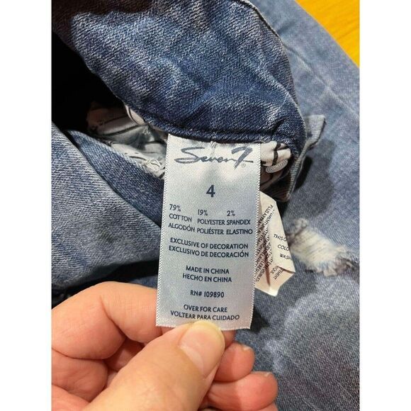 Seven7 Jeans Women's Size 4 Blue Mid Rise Skinny Denim Normcore 5 Pockets - Picture 3 of 8